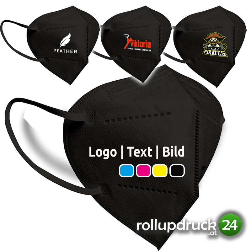 FFP2 Schutzmasken schwarz mit Logo 