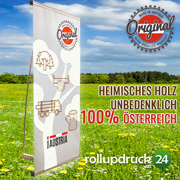 Holzbanner-RollUp_Aufsteller aus Österreich