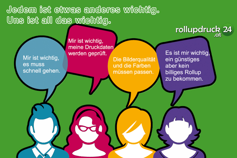 98 % der Kunden würden wieder bei rollupdruck24.at bestellen